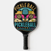 Cool Retro Pickleball Paddles en Net Abstract (Voorkant)