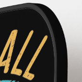 Cool Retro Pickleball Paddles en Net Abstract (Links Detail)