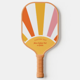 Cool Retro Pickleball Sunburst gepersonaliseerd Paddle