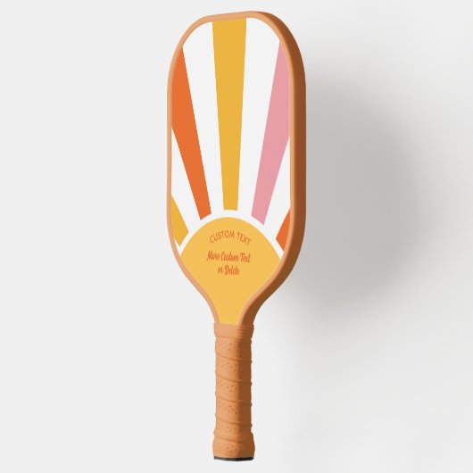 Cool Retro Pickleball Sunburst gepersonaliseerd Paddle (Links)
