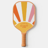 Cool Retro Pickleball Sunburst gepersonaliseerd Paddle (Achterkant)