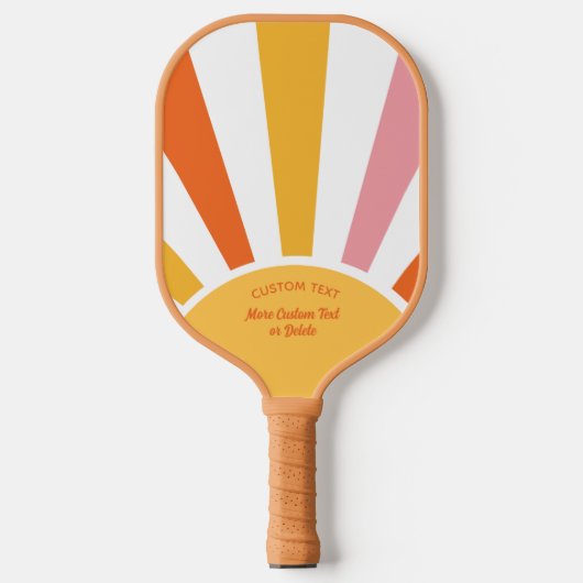 Cool Retro Pickleball Sunburst gepersonaliseerd Pickleball Paddle (Voorkant)