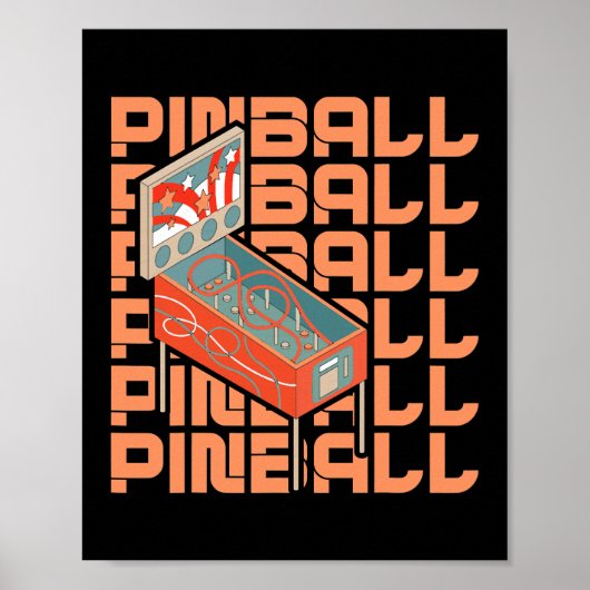Cool Retro Pinball-machine Poster (Voorkant)