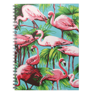 Cool Retro Pink Flamingos Notitieboek
