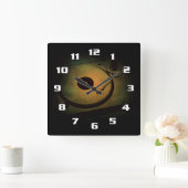 Cool Retro Platenspeler Vierkante Klok (Huis)