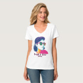 Cool Retro Pop Kunstportret T-shirt (Voorkant volledig)