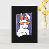 Cool Retro rabbir Kaart (Gele Bloem)