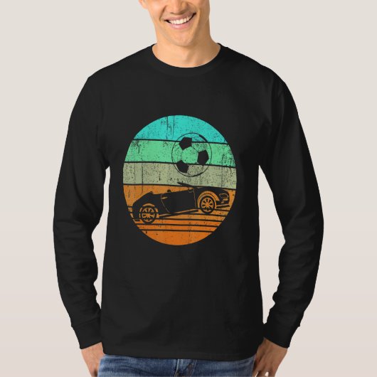 Cool Retro  raceauto met racebus T-shirt (Voorkant)