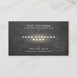 Cool Retro Rustic Black Typografie Visitekaartje