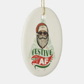 Cool Retro Santa Keramisch Ornament (Rechts)