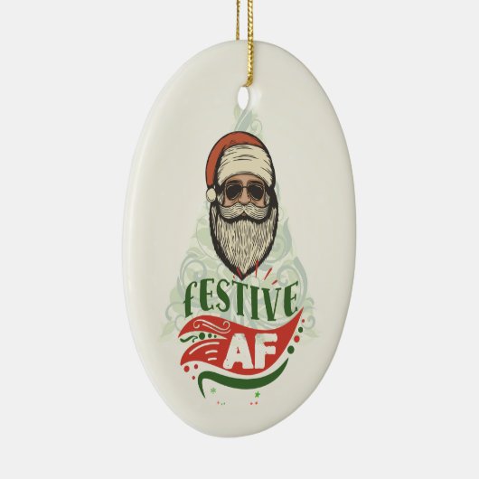 Cool Retro Santa Keramisch Ornament (Rechts)