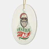 Cool Retro Santa Keramisch Ornament (Links)
