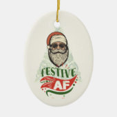 Cool Retro Santa Keramisch Ornament (Voorkant)