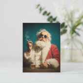 Cool Retro Santa Portrait Feestdagenkaart (Staand voorkant)