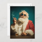 Cool Retro Santa Portrait Feestdagenkaart (Voorkant / Achterkant)