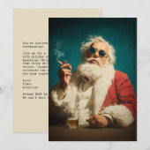Cool Retro Santa Portrait Feestdagenkaart (Voorkant / Achterkant)