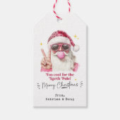 Cool Retro Santa Trendy Kerstmis Cadeaulabel (Voorkant)