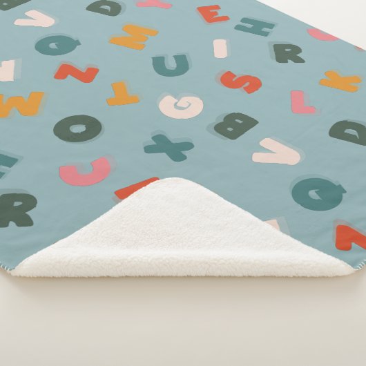 cool retro script alfabet sherpa deken (3/4)