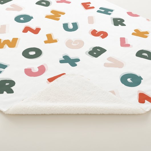 cool retro script alfabet sherpa deken (3/4)