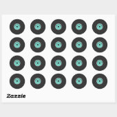 Cool retro seventies record voegt tekst toe ronde sticker (Vel)