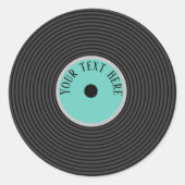 Cool retro seventies record voegt tekst toe ronde sticker (Voorkant)