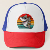 Cool Retro Shark in Zonnebril 70s 80s 90s Grappig Trucker Pet (Voorkant)