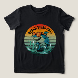 Cool Retro Shark met zonnebril – Beach Vibes Only Tri-Blend Shirt