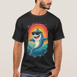 Cool Retro Shark Zonnebril Grappig T-shirt