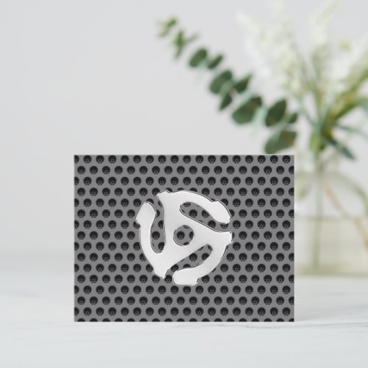 COOL Retro  Silver Chrome, zoals 45 spacer DJ Briefkaart (Staand voorkant)