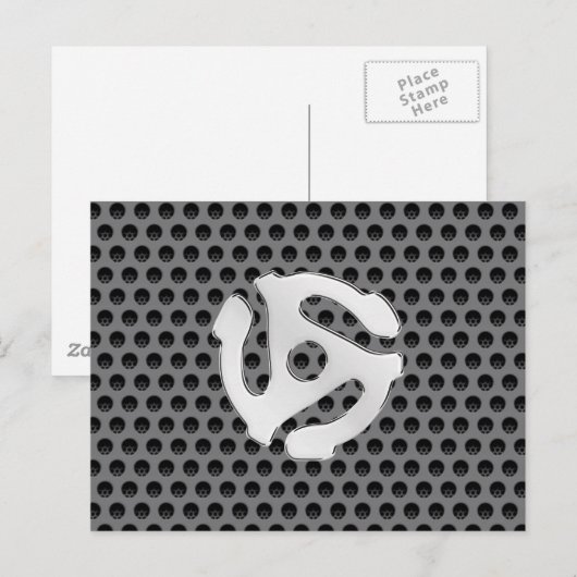COOL Retro  Silver Chrome, zoals 45 spacer DJ Briefkaart (Voorkant / Achterkant)