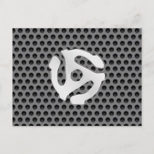 COOL Retro  Silver Chrome, zoals 45 spacer DJ Briefkaart