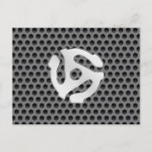 COOL Retro  Silver Chrome, zoals 45 spacer DJ Briefkaart (Voorkant)