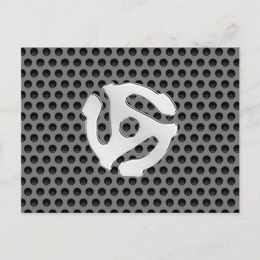COOL Retro Silver Chrome, zoals 45 spacer DJ Briefkaart (Voorkant)
