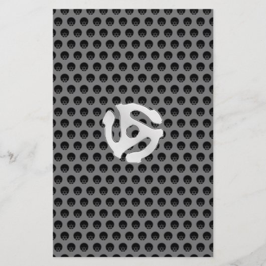 COOL Retro  Silver Chrome, zoals 45 spacer DJ Briefpapier (Voorkant)