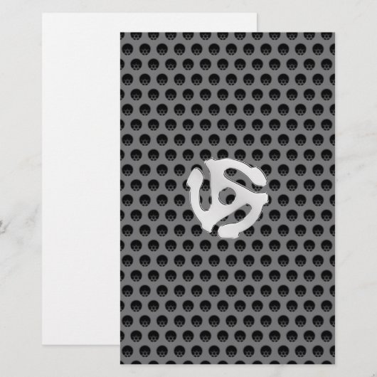 COOL Retro Silver Chrome, zoals 45 spacer DJ Briefpapier (Voorkant / Achterkant)