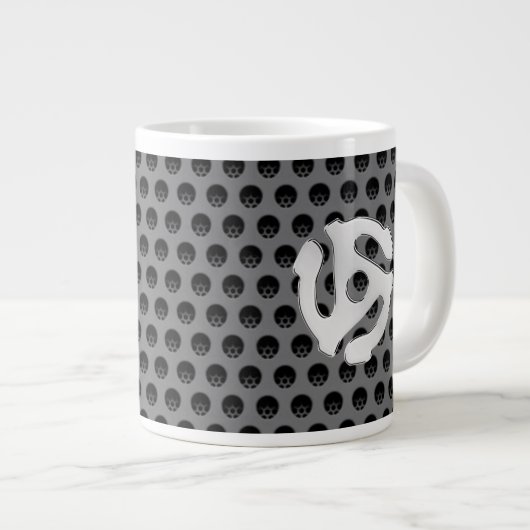 COOL Retro Silver Chrome, zoals 45 spacer DJ Grote Koffiekop (Voorkant rechts)