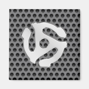 COOL Retro  Silver Chrome, zoals 45 spacer DJ Magneet