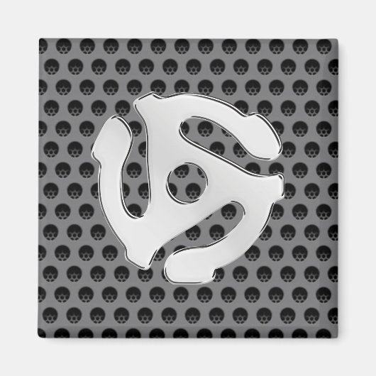 COOL Retro Silver Chrome, zoals 45 spacer DJ Magneet (Voorkant)