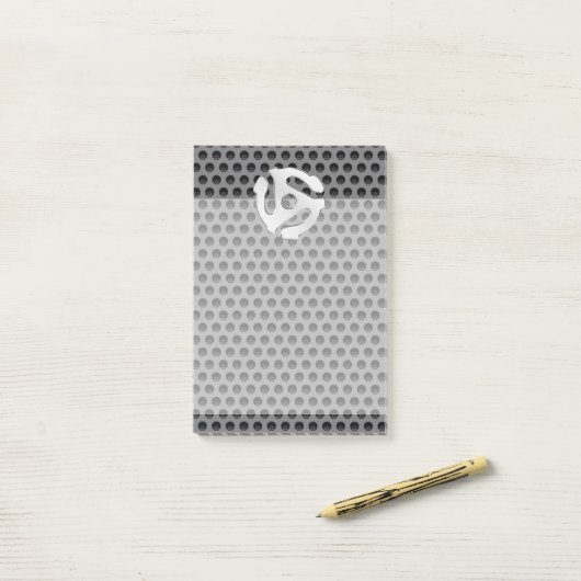 COOL Retro Silver Chrome, zoals 45 spacer DJ Post-it® Notes (Op bureau)