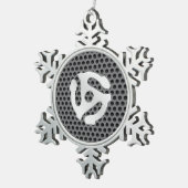 COOL Retro Silver Chrome, zoals 45 spacer DJ Tin Sneeuwvlok Ornament (Rechts)