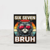 Cool Retro Six Seven Bruh Cat Sungles Meme 67  Kaart (Voorkant)