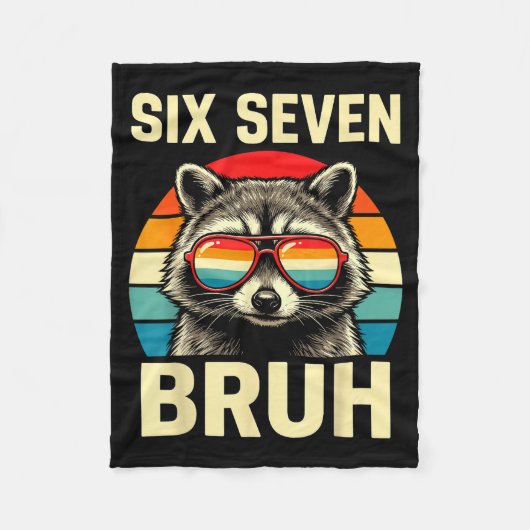 Cool Retro Six Seven Bruh Raccoon Sungles Meme 67  Fleece Deken (Voorkant)
