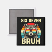 Cool Retro Six Seven Bruh Raccoon Sungles Meme 67  Magneet (Voorkant / Achterkant)