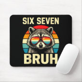 Cool Retro Six Seven Bruh Raccoon Sungles Meme 67  Muismat (Met muis)