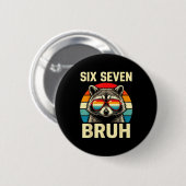 Cool Retro Six Seven Bruh Raccoon Sungles Meme 67 Ronde Button 5,7 Cm (Voorkant /achterkant)