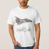 Cool Retro Space Shuttle T-shirt (Voorkant)