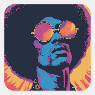 Cool/Retro-Sticker Vierkante Sticker