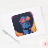 Cool/Retro-Sticker Vierkante Sticker (Envelop)