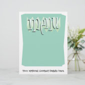 Cool retro stijl Blank menu sjabloon (Staand voorkant)