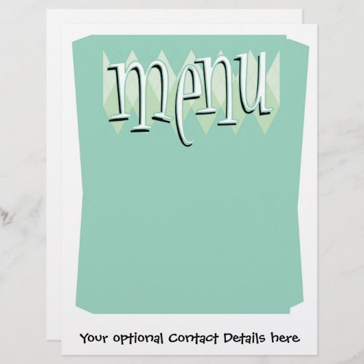 Cool retro stijl Blank menu sjabloon (Voorkant / Achterkant)